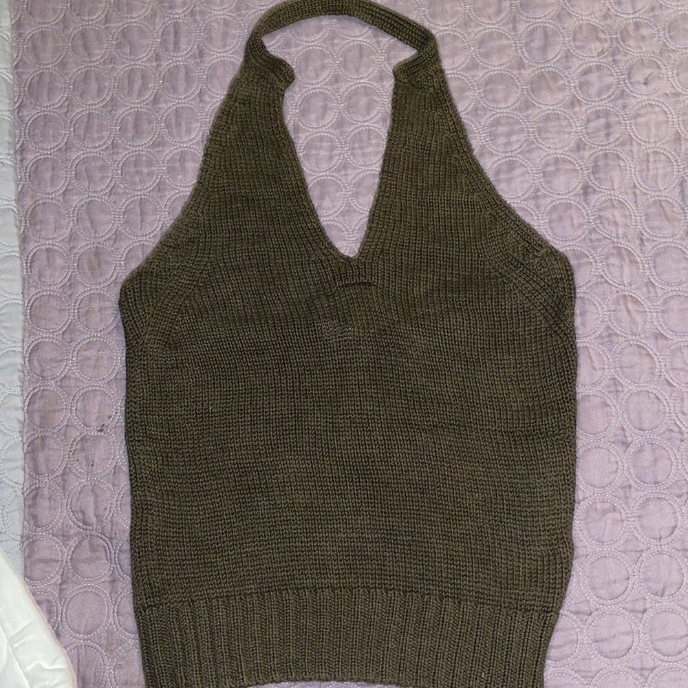 Cotton knit halter top